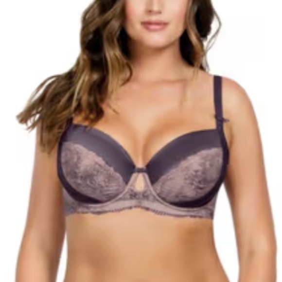 Parfait Mariela Contour Padded Bra purple satin lace underwire bra 38C - Picture 2 of 10